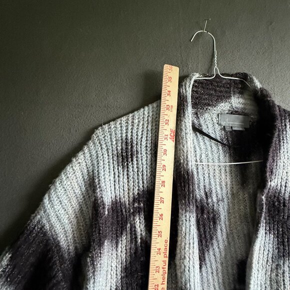 Anthropologie Avalon Tie-Dye Knit Cardigan Sweater Small Gray Cozy Winter - Picture 9 of 11